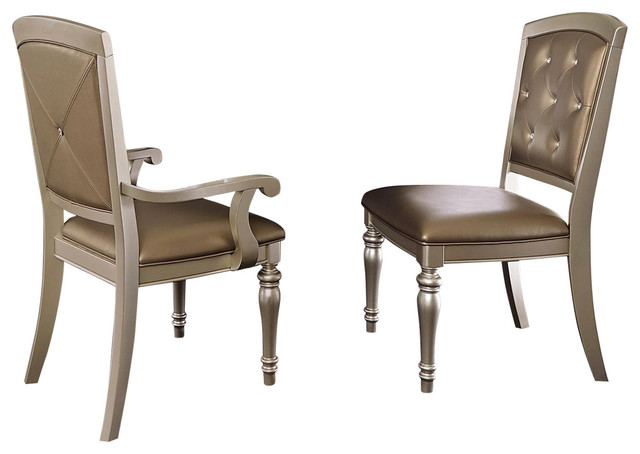 champagne color dining chairs