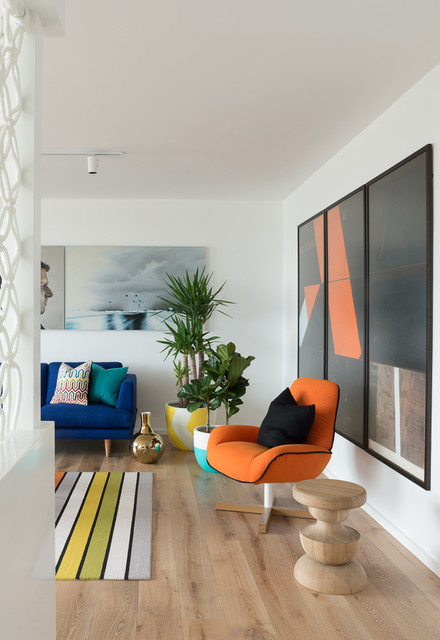 60s Inspired Apartment Contemporary Living Room