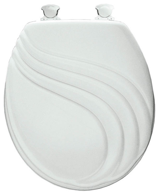 Mayfair 27EC 000 Sculptured Swirl LiftOff Wood Round Toilet Seat