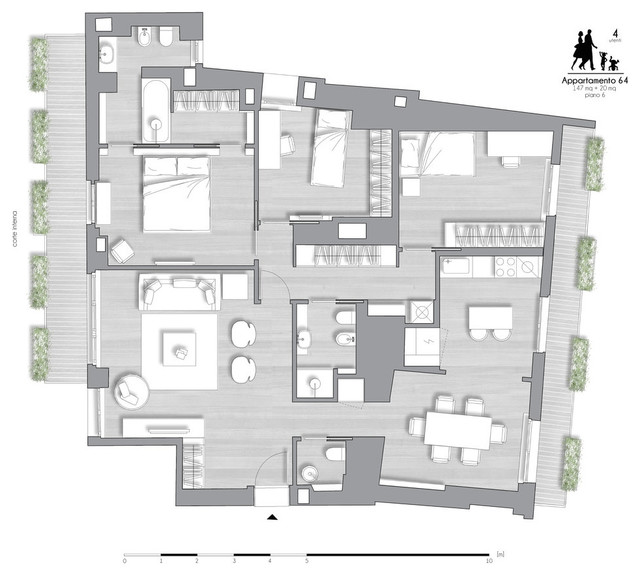Appartamento centro storico Milano floor-plan