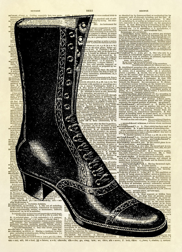Antique Boot Dictionary Art Print - Contemporary - Prints And Posters - by  Altered Artichoke | Houzz