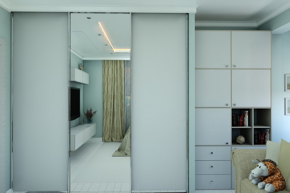 Яркая спальня ы современном стиле