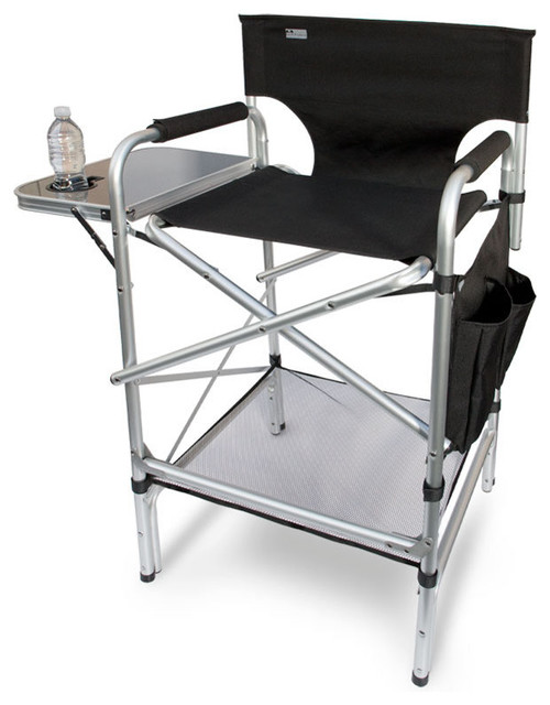 Earth Products Tall Directors Chair W Side Table Earth Tall Directors Chair W Side Table Dual Pockets Lower Shelf Outdoor