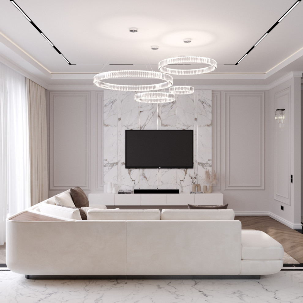 Дизайн интерьера гостиной в частном жилом доме