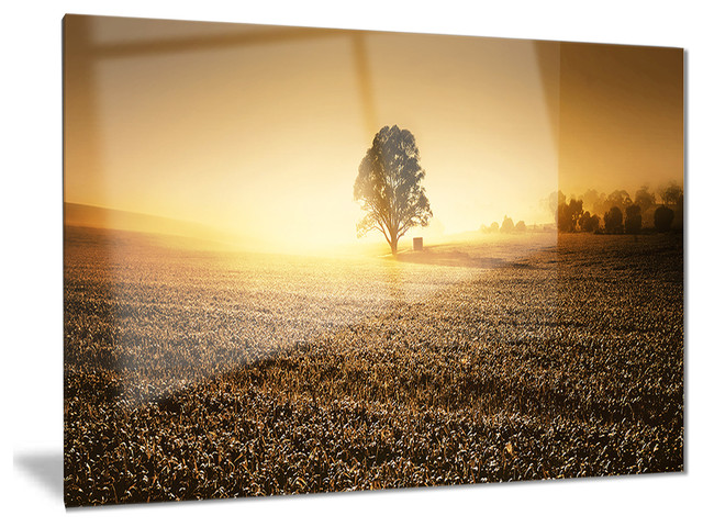 Farmland Panorama Landscape Photography Metal Wall Art 28x12