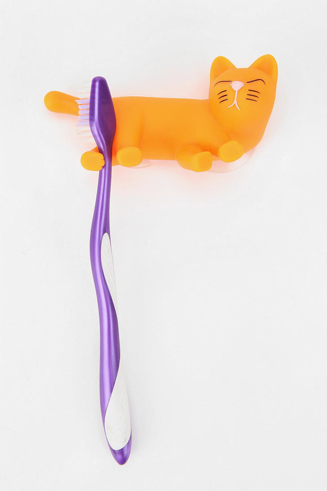Cat Toothbrush Holder, Orange