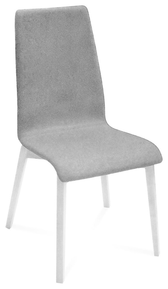 Jill-L Dining Chair in Light Grey / White Matt (Set of 2)