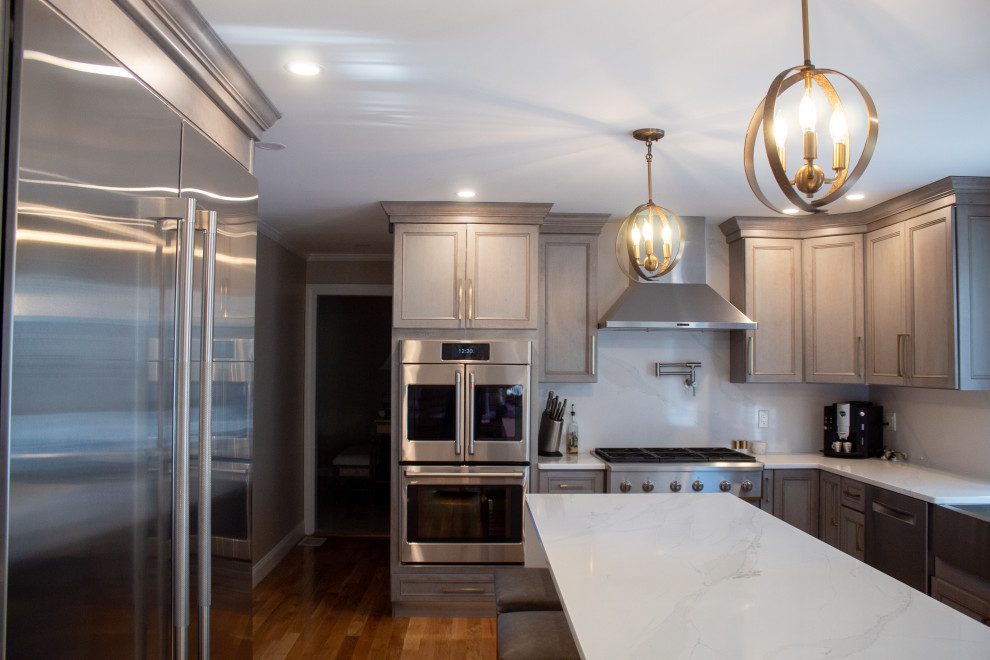 Luxurious Grey Kitchen Saugus MA Contemporary Kitchen Boston   Home Design 