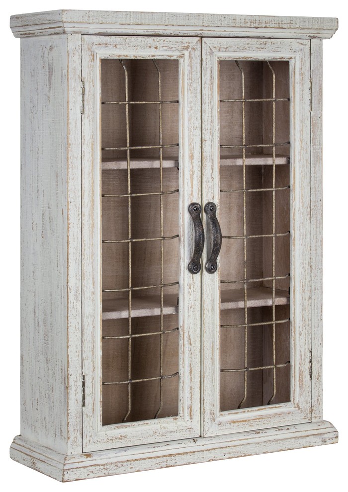 Whitewashed Rustic Hanging Storage Farmhouse Storage