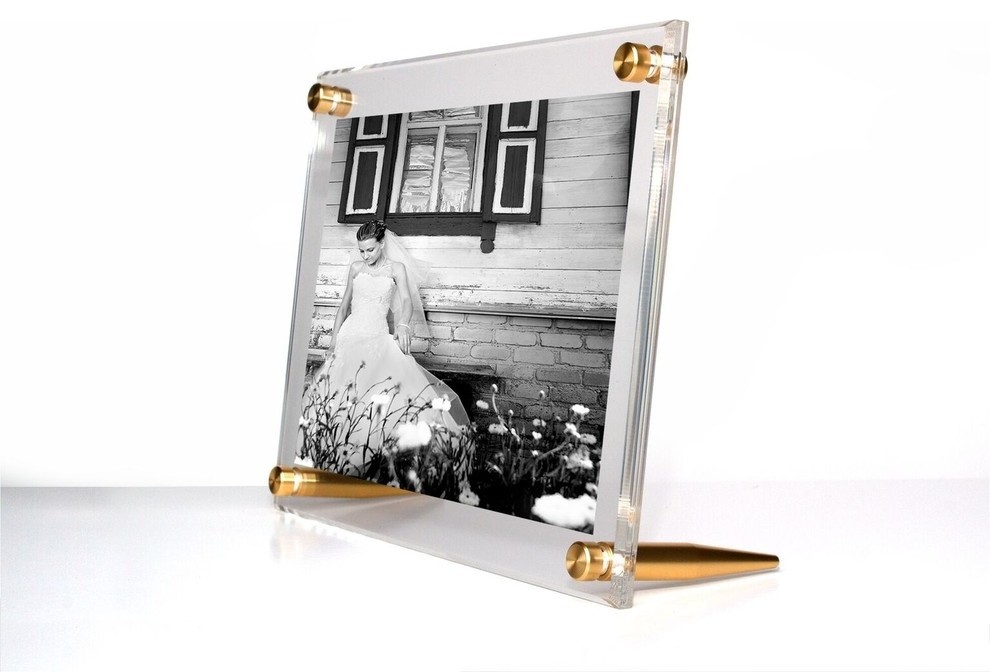 6"x8" Double Panel Table Top Acrylic Frame For 4"x6" Art Contemporary