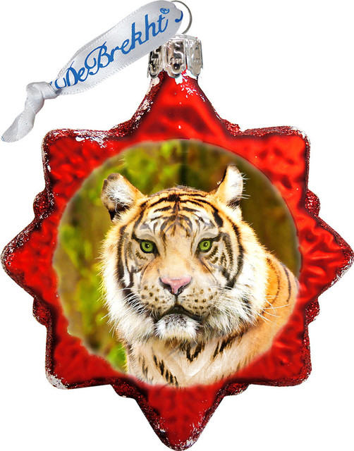 Keepsake Scenic Glass Ornament Tiger Traditional Christmas Ornaments by G. DeBrekht Houzz