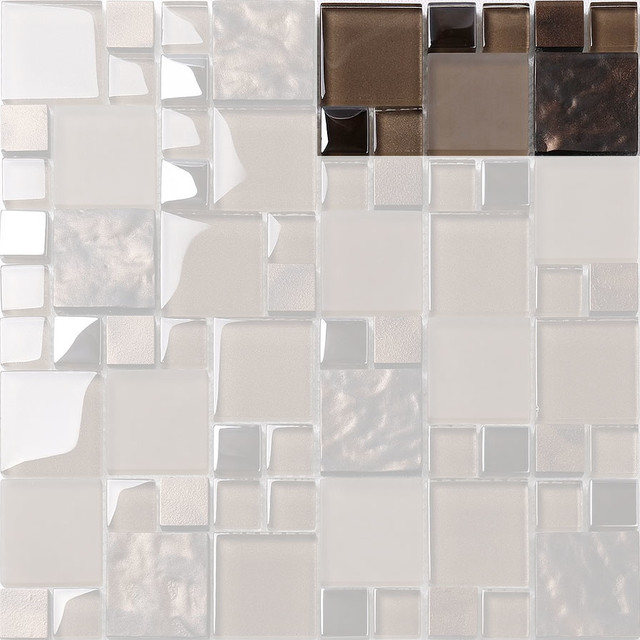 Brown Glass Mosaic Kitchen Backsplash Tile Sample Contemporary Mosaic Tile By Backsplash