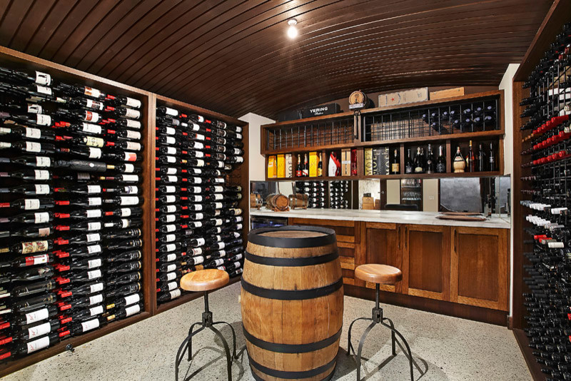 Design ideas for a modern wine cellar in Melbourne.