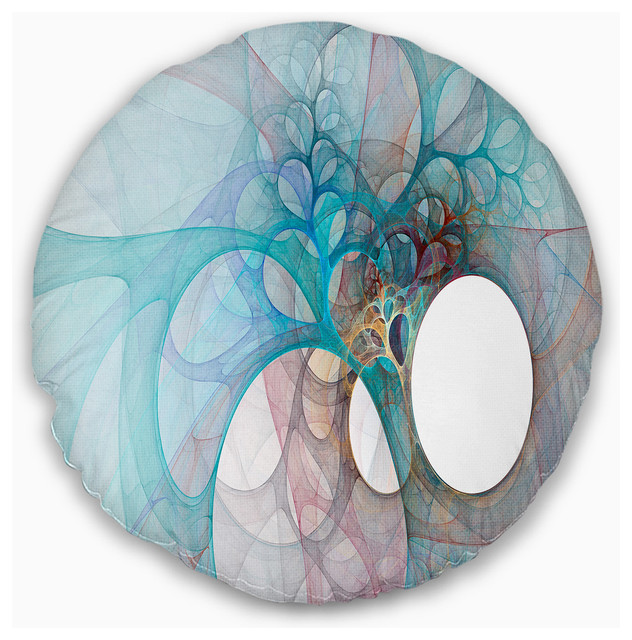 Fractal Angel Wings In Light Blue Abstract Throw Pillow