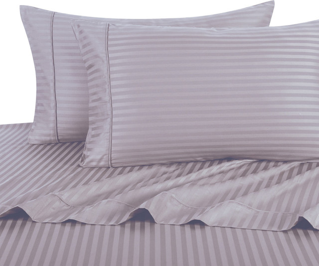 Top Class Bedding Items 1000 TC Egyptian Cotton Lavender Stripe All US Size 