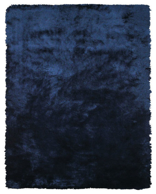 Weave & Wander Freya Plush Shag Rug, Dark Blue, 2'x3'4"