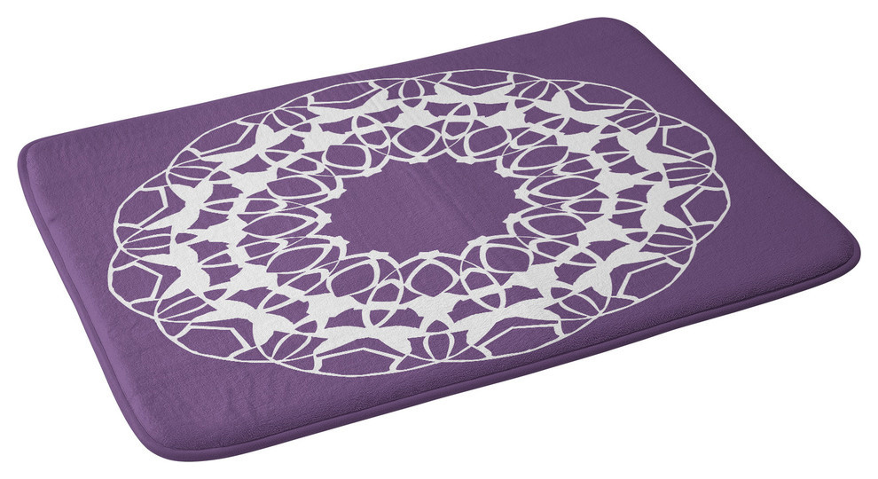 Karen Harris Mod Medallion Plum Memory Foam Bath Mat, 34"x21