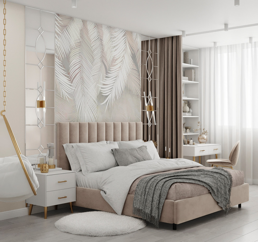 Квартира с гостиной с элементами ар-деко в современной интерпретации