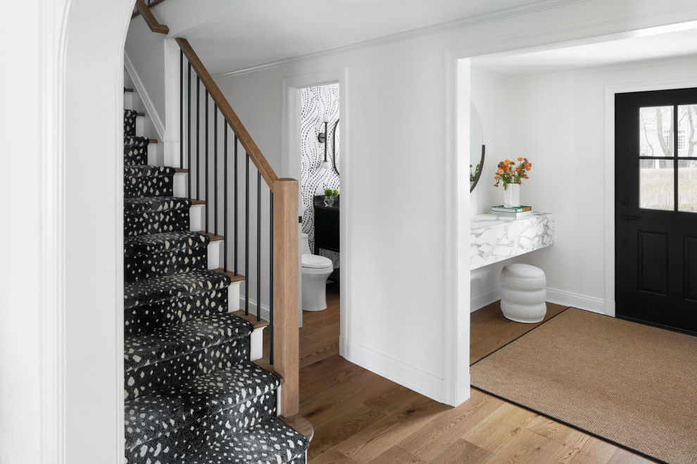 Inspiration for a transitional entryway remodel in Boston