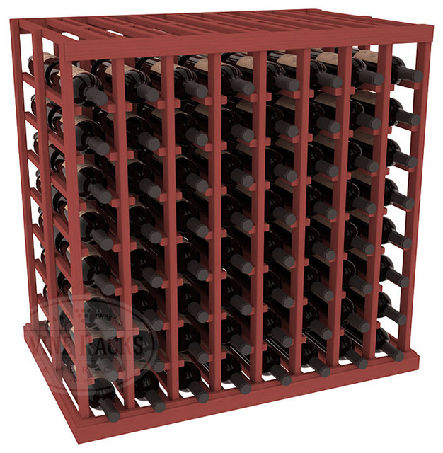 Double Deep Tasting Table Wine Rack Kit in Pine with Cherry Stain
