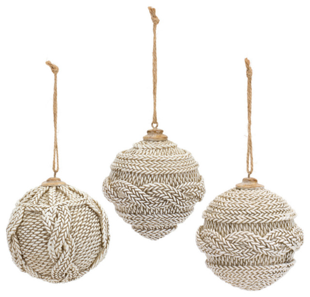 Woven Ball Ornament, 12Piece Set Traditional Christmas Ornaments