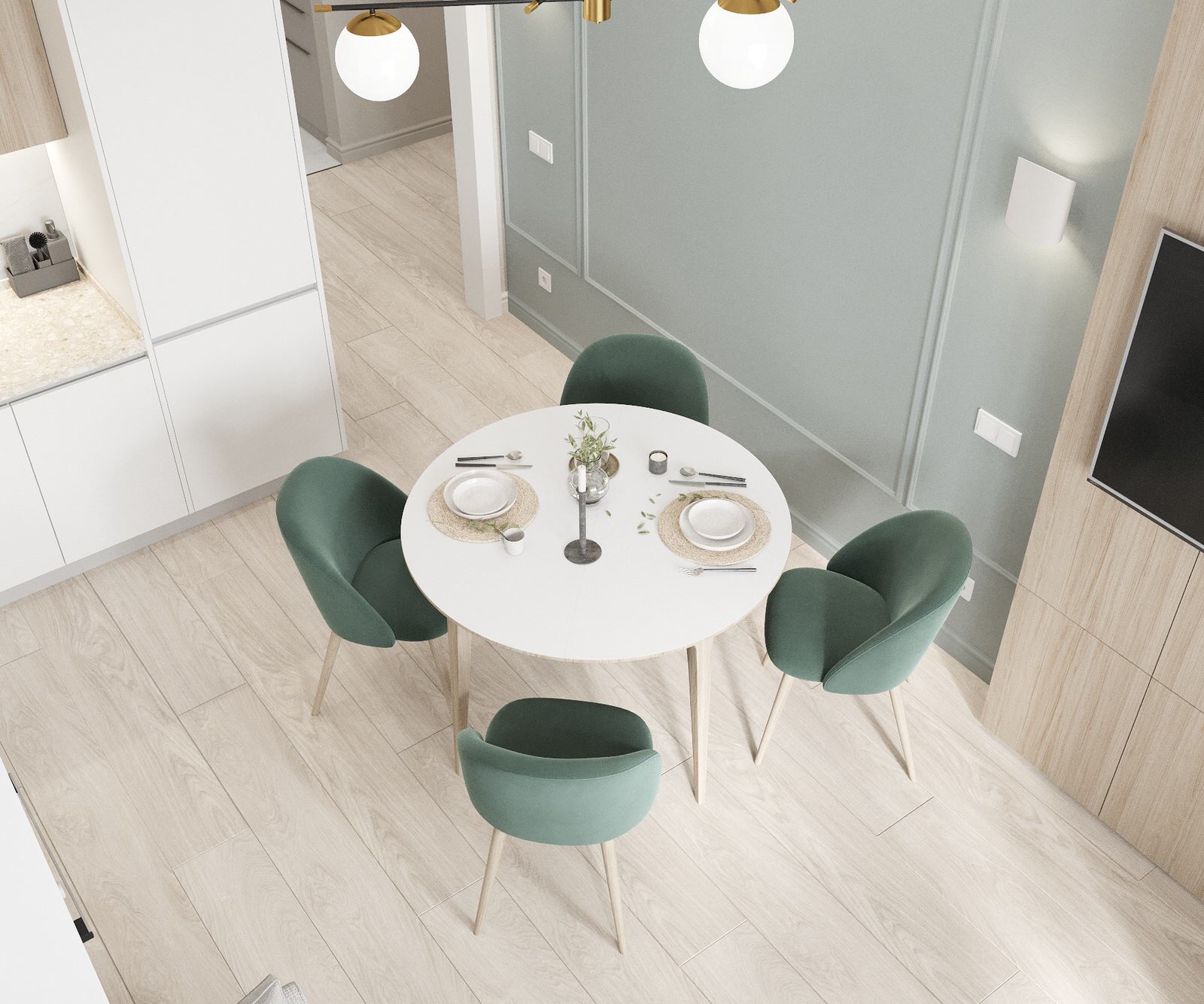 Кухня-гостиная в ЖК Аристократ