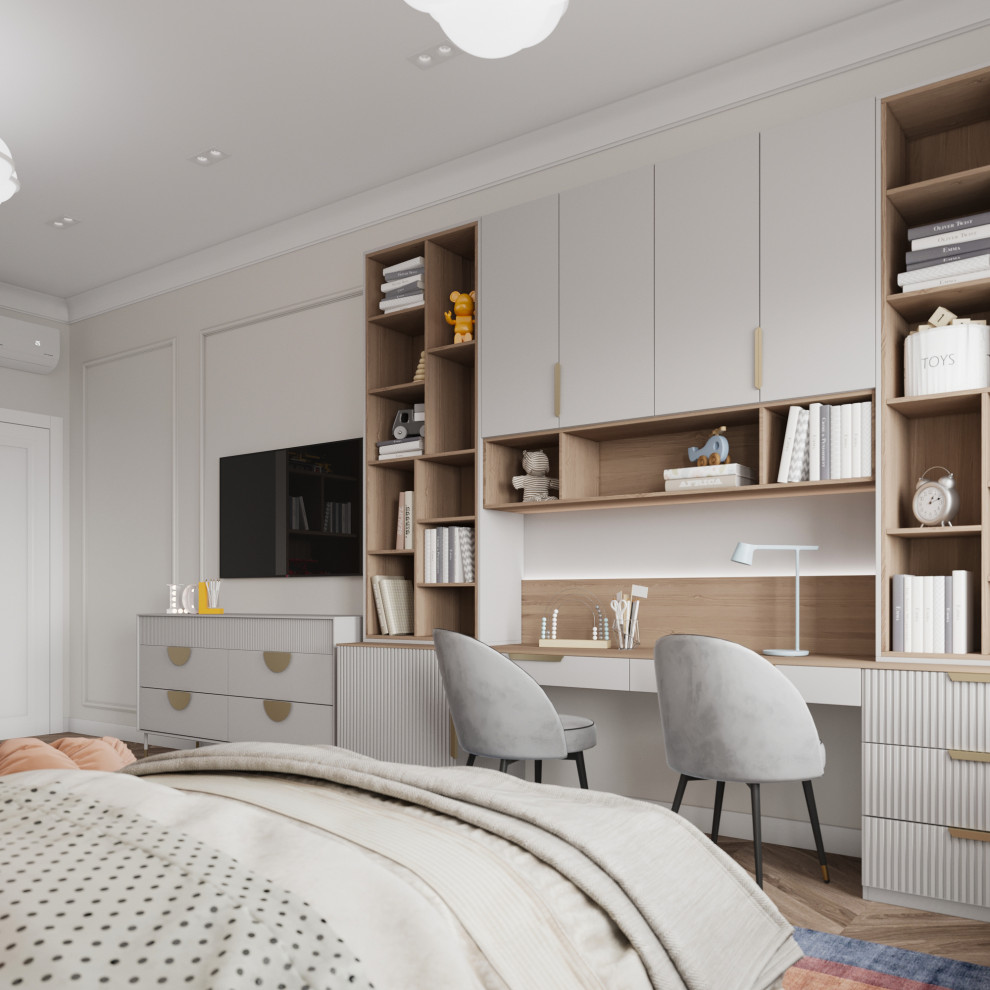 "Тёплое какао", квартира в ЖК "Дворянский", 98 м2