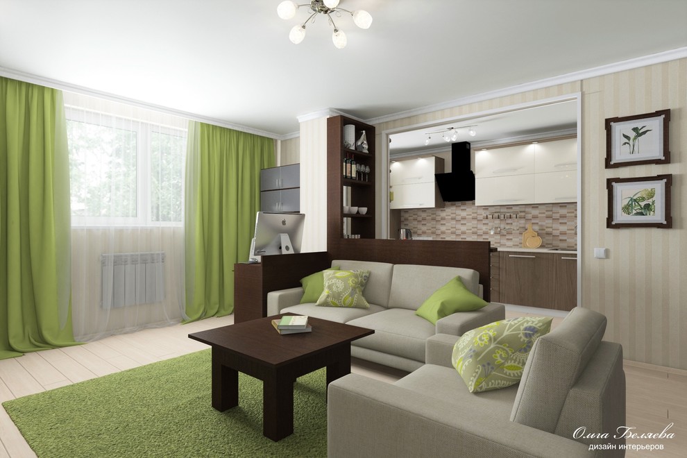 Кухня объединенная с гостиной