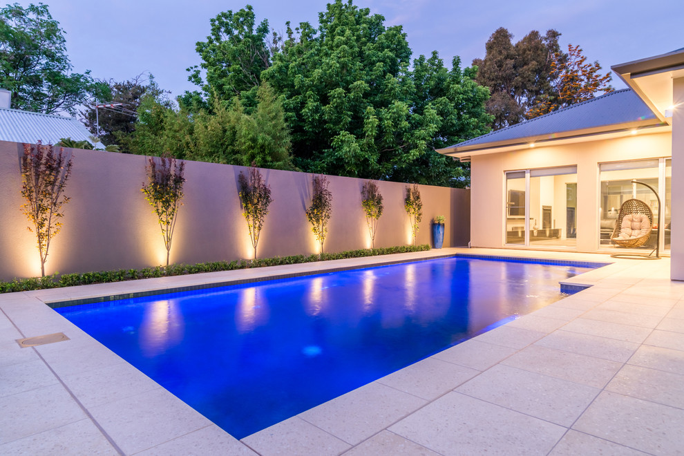 Design ideas for a contemporary backyard pool in Adelaide.