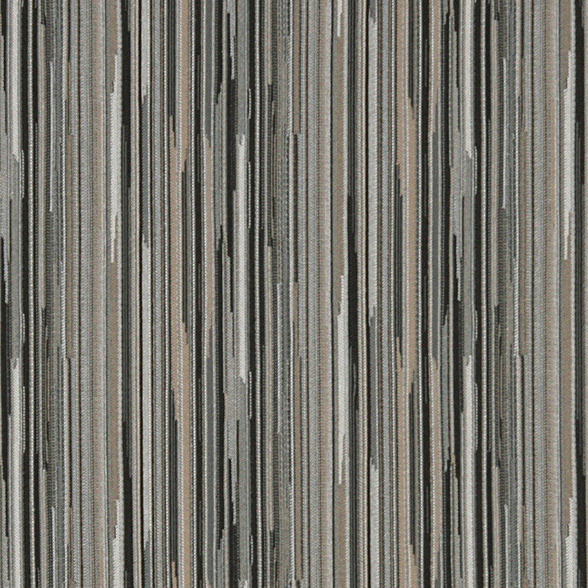 Black Silver And Beige Abstract Striped Contract Upholstery Fabric By The Yard