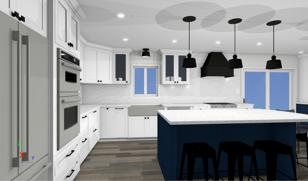 Example of a transitional kitchen design in Chicago