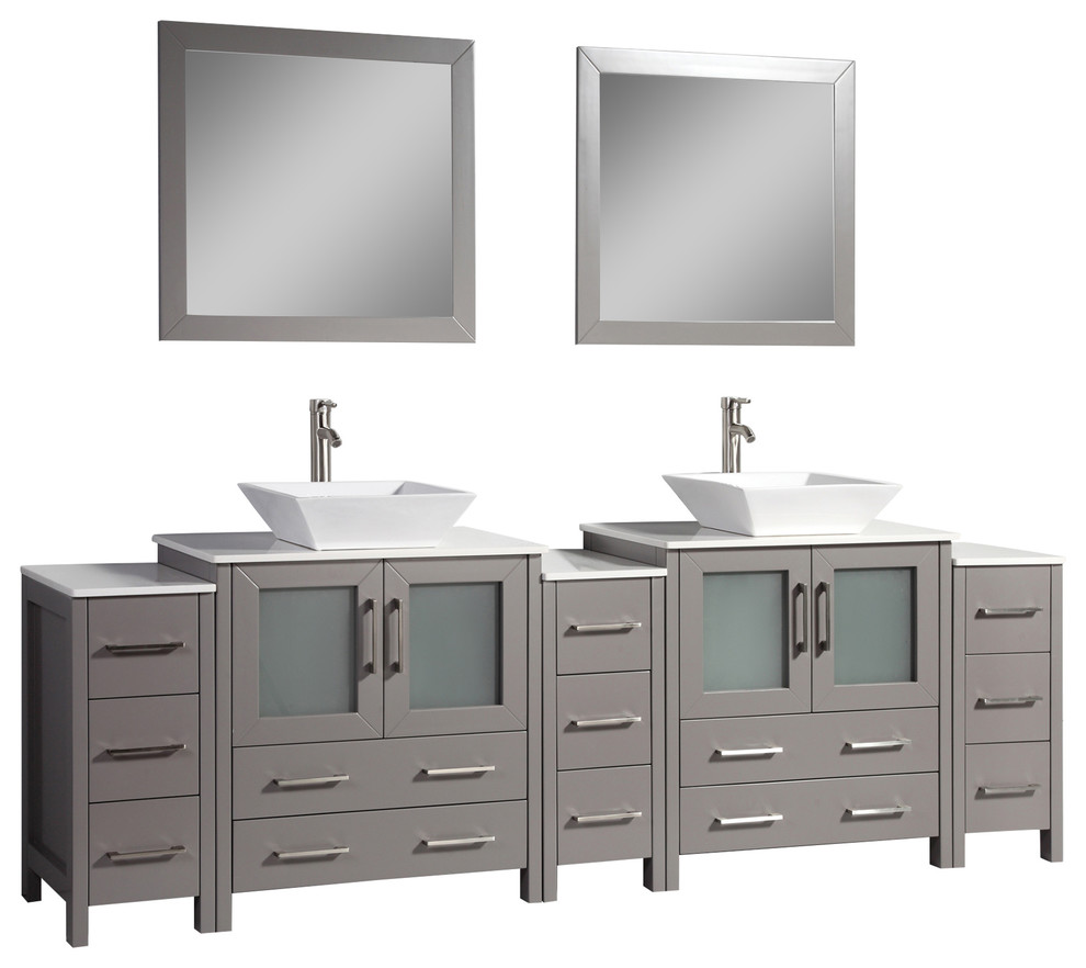 Vanity Art Vanity Set With Vessel Sink Contemporary Bathroom