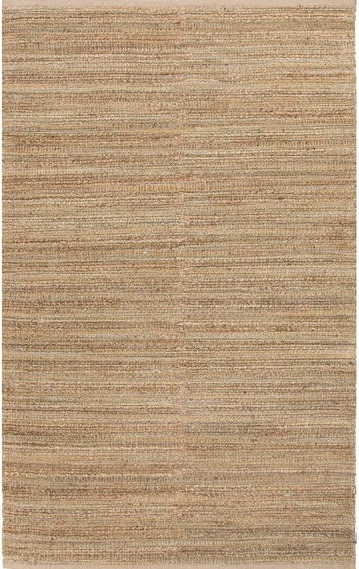 Jaipur Rugs Naturals Solid Pattern Cotton/Jute Green/Taupe Area Rug, 8 x 10ft