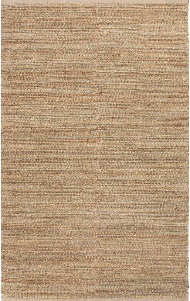 Jaipur Rugs Naturals Solid Pattern Cotton/Jute Green/Taupe Area Rug, 8 x 10ft