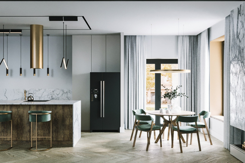 Кухня гостиная в современном стиле