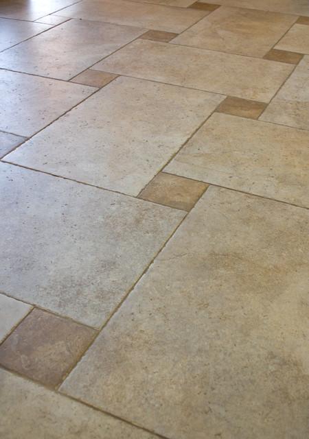 Transitional travertine floor kitchen photo in Denver