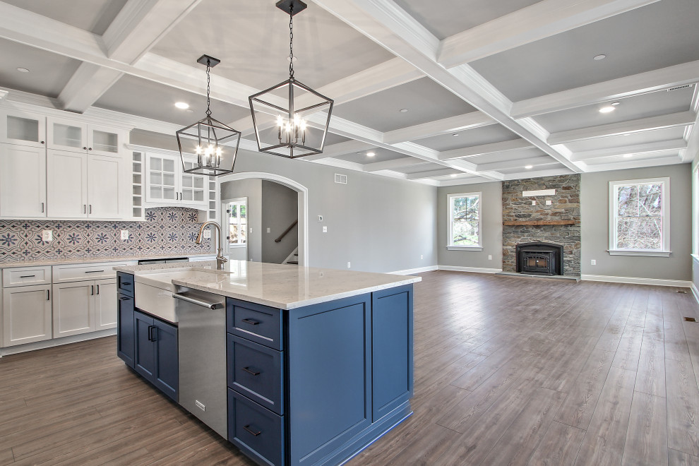 Beautiful Navy & White Transitional Kitchen