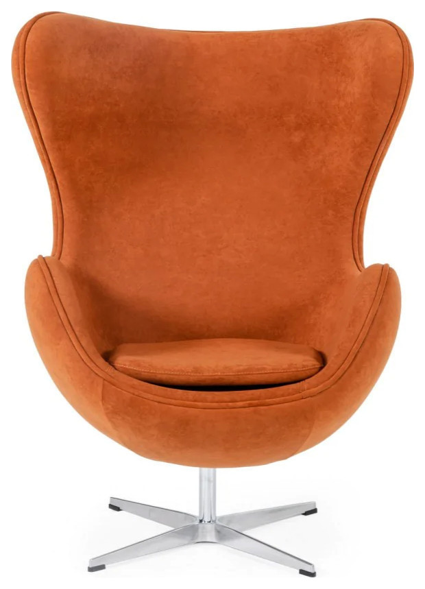 Chambers Modern Rust Fabric Accent Chair Midcentury Armchairs And
