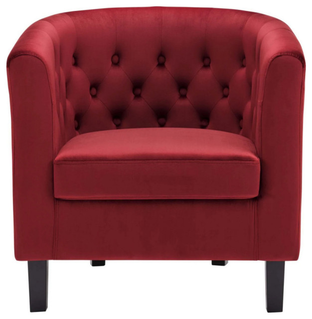 Zoey Maroon Performance Velvet Armchair Modern Armchairs And Accent