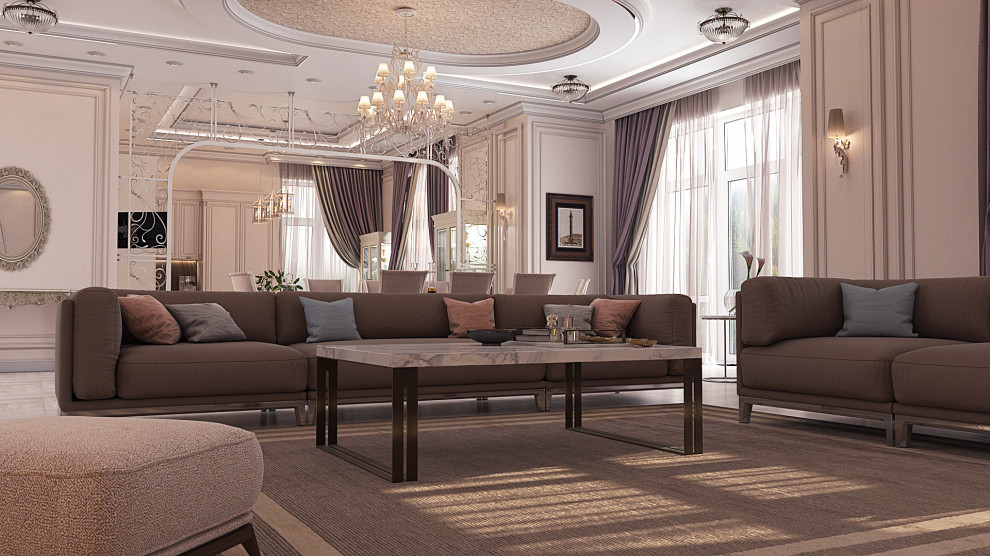 Дизайн проект особняка 834 кв.м. в современной классике