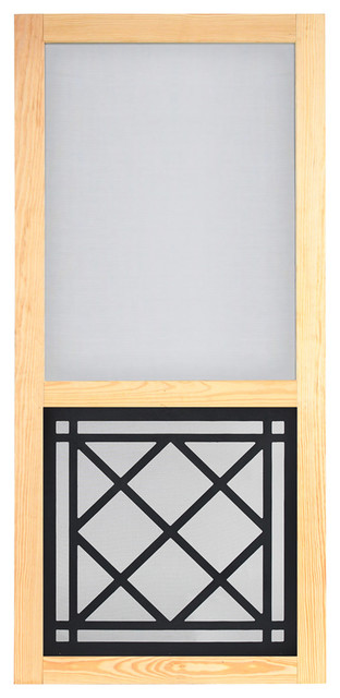 St Augustine Black Insert Vinyl Screen Door With Hardware 36