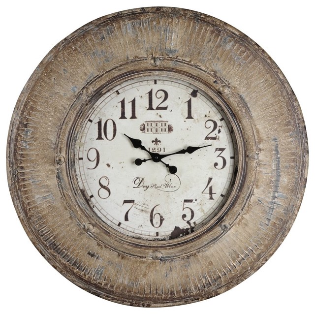 The Kensington 29.5 in. Heavily Distressed Oversized Wall Clock is a perfect cho