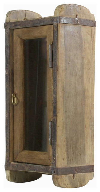 Indus Brick Mold Cabinet With Glass Door Industrial Display