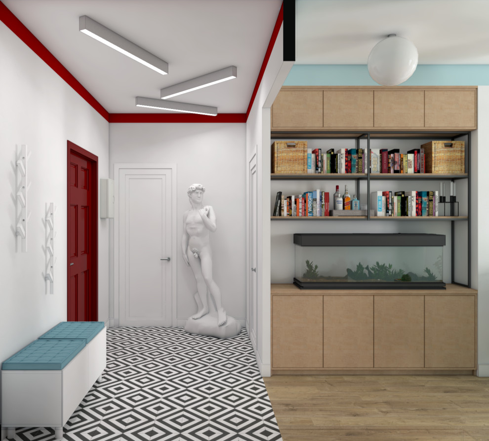 Интерьер с красными акцентами