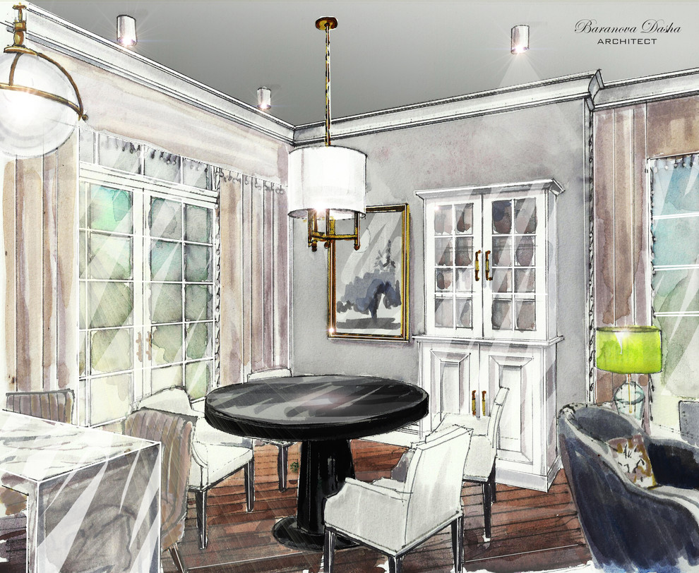 Проект таунхауса в Новой Москве площадью 300 кв м. В процессе реализации