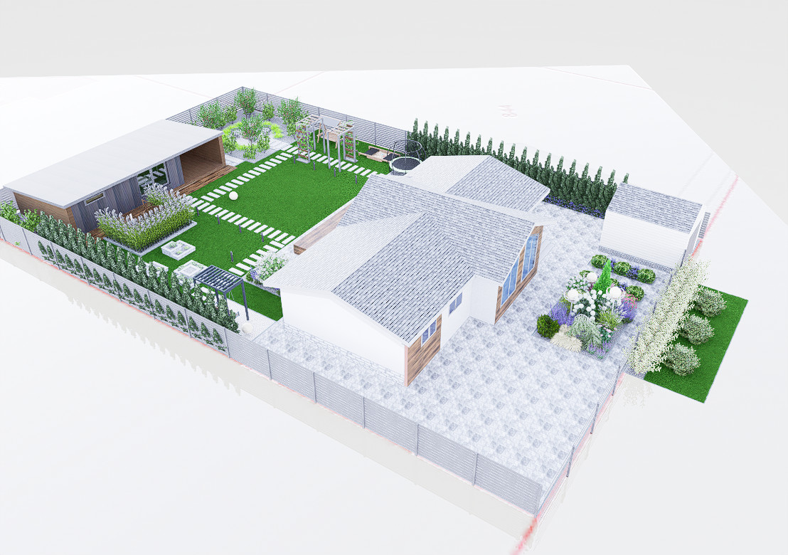 Дизайн участка 6 соток в современном стиле