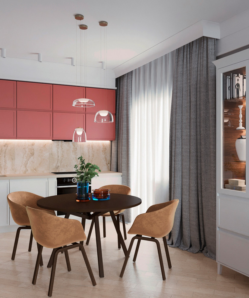 Кухня-гостиная с яркими акцентами