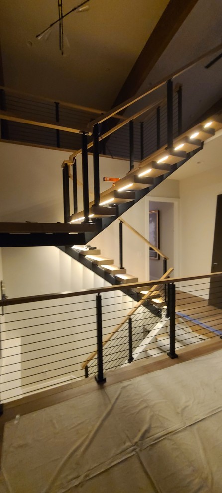 Floating Stairs with LED Lighting