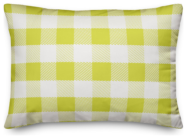 green plaid throw pillows