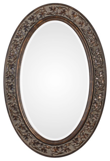oval wall mirrors silver